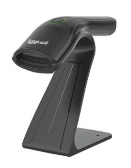 iggual L2DUSB-B-AX Lector código barras 2D USB botón soporte Negro