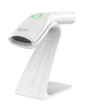 iggual L2DUSB-B-AW Lector código barras 2D USB botón soporte Blanco