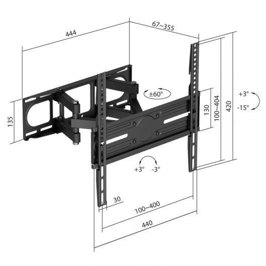 iggual SPTV03-L Soporte TV pared Full 32'-75' 40kg Negro 3 iggual SPTV03-L Soporte TV pared Full 32'-75' 40kg Negro