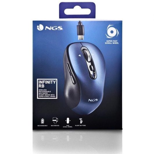 Ratón Inalámbrico por Bluetooth NGS Infinity-RB/ Batería recargable/ Hasta 3200 DPI/ Azul 5 Ratón Inalámbrico por Bluetooth NGS Infinity-RB/ Batería recargable/ Hasta 3200 DPI/ Azul