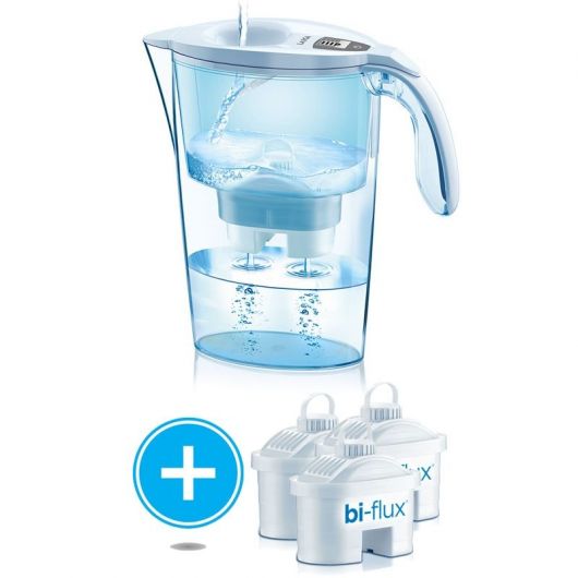 Pack Jarra Filtrante Laica Stream Line/ 2.3L/ Blanca/ Jarra + 3 Filtros BI-FLUX