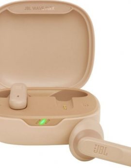 Auriculares Bluetooth JBL Wave Flex con estuche de carga/ Autonomía 8h/ Beige