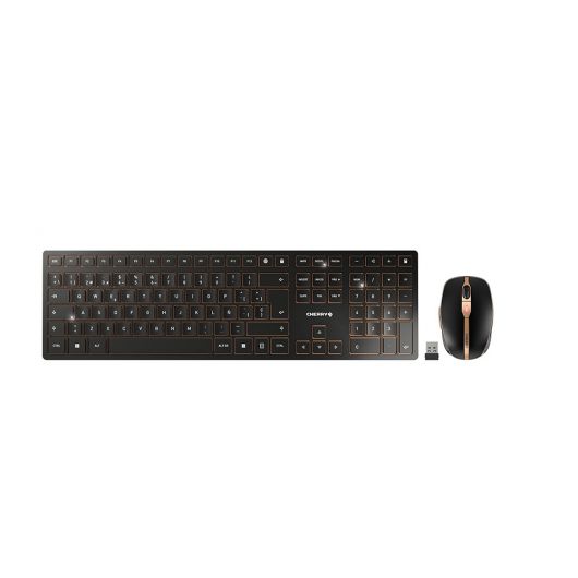 Cherry DW 9100 SLIM Combo Teclado y Ratón RF Wireless + Bluetooth QWERTY Español Negro