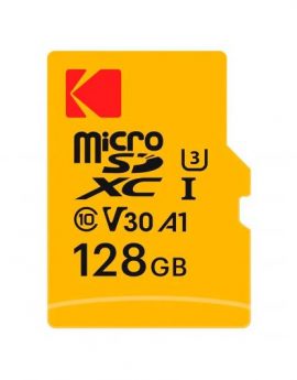 Kodak UHS-I U3 V30 A1 128GB / Tarjeta de Memoria Microsd + Adaptador Sd