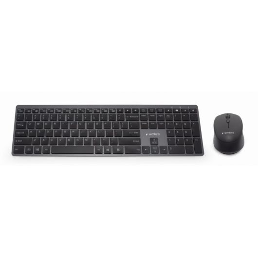 Combo Teclado Raton Gembird Business Slim Retroiluminado Inalambrico Portugués Negro