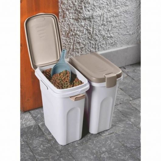Bote de comida para mascotas Kerbl Blanco/Marrón 15L 2 Bote de comida para mascotas Kerbl Blanco/Marrón 15L