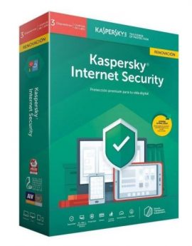 Antivirus Kaspersky Internet Security 2020/ 3 Dispositivos/ 1 Año/ Renovación