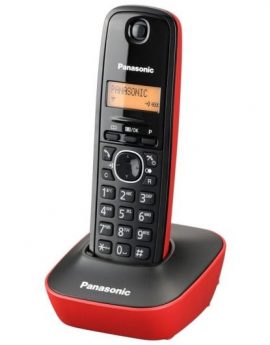 Teléfono Inalámbrico Panasonic KX-TG1611/ Negro y Rojo