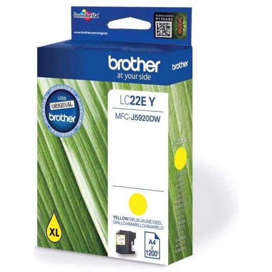 Cartucho de Tinta Original Brother LC22EY XL Alta Capacidad/ Amarillo