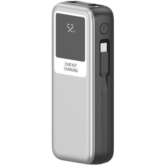Powerbank 10000mAh Leotec LEPOW35W10S/ 35W/ Plata y Gris/ Incluye Cable USB Tipo-C y Lightning 2 Powerbank 10000mAh Leotec LEPOW35W10S/ 35W/ Plata y Gris/ Incluye Cable USB Tipo-C y Lightning