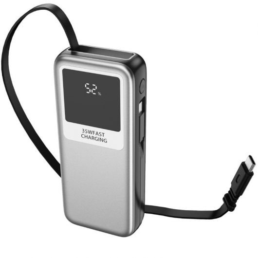 Powerbank 10000mAh Leotec LEPOW35W10S/ 35W/ Plata y Gris/ Incluye Cable USB Tipo-C y Lightning 3 Powerbank 10000mAh Leotec LEPOW35W10S/ 35W/ Plata y Gris/ Incluye Cable USB Tipo-C y Lightning