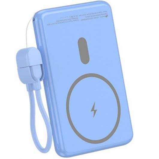 Powerbank 5000mAh Leotec LEPOWW20W5B/ 20W/ Wireless/ Azul/ Incluye Cable USB Tipo-C 2 Powerbank 5000mAh Leotec LEPOWW20W5B/ 20W/ Wireless/ Azul/ Incluye Cable USB Tipo-C