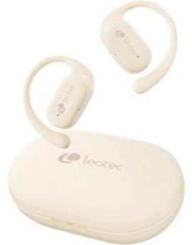 Auriculares Deportivos Bluetooth Leotec Open Air Zenith Sport con estuche de carga/ Autonomía 6.5h/ Beige