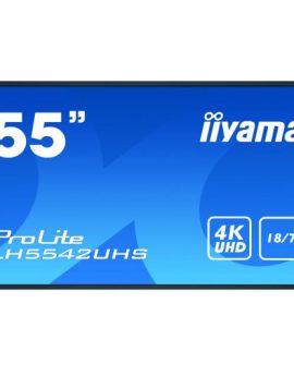 iiyama LH5542UHS-B1 Pantalla plana para señalización digital 54.6' IPS 4K Ultra HD Negro Procesador incorporado Android 8.0