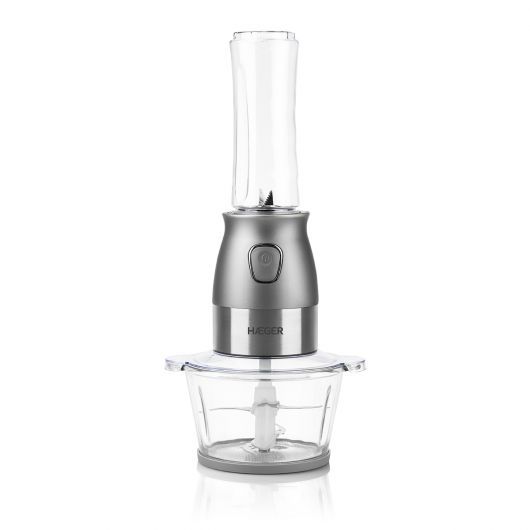 Haeger Perfect Combo 2 en 1 Batidora de Vaso Picadora 500W 600ml Gris/Acero inoxidable 2 Haeger Perfect Combo 2 en 1 Batidora de Vaso Picadora 500W 600ml Gris/Acero inoxidable