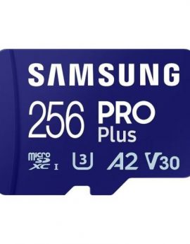 Tarjeta de Memoria Samsung PRO Plus 2023 256GB microSD XC/ Clase 10/ 180MBs