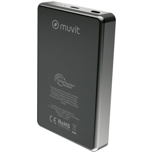 Powerbank 10000mAh Muvit For Change MCCHP0010/ 20W/ Wireless/ Negra/ Incluye Cable USB Tipo-C 2 Powerbank 10000mAh Muvit For Change MCCHP0010/ 20W/ Wireless/ Negra/ Incluye Cable USB Tipo-C