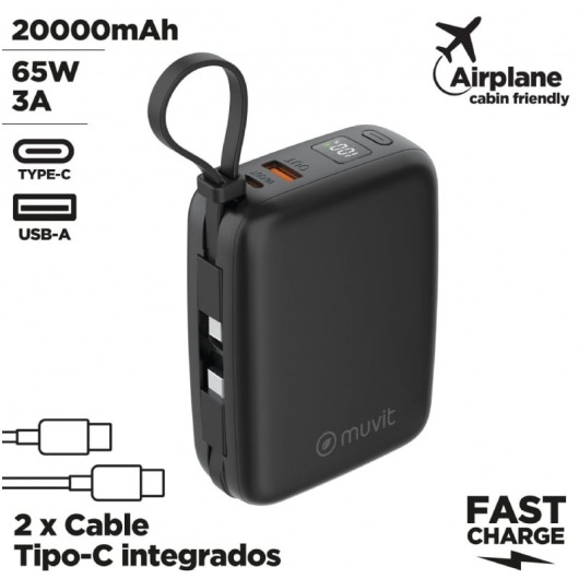 Powerbank 20000mAh Muvit For Change MCCHP0015/ 65W/ Negra 3 Powerbank 20000mAh Muvit For Change MCCHP0015/ 65W/ Negra