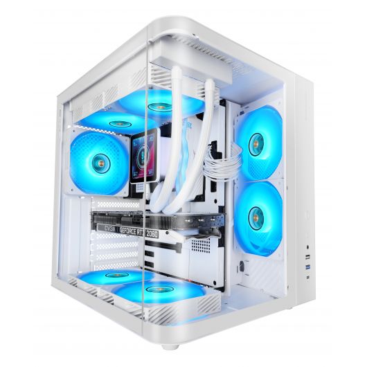Mars Gaming MC-CURVW Midi Tower Negro/Blanco