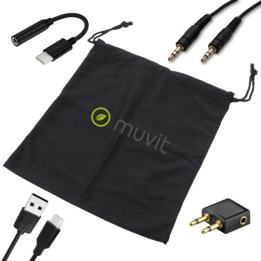 Auriculares Inalámbricos Muvit MCHPH0011/ con Micrófono/ Bluetooth/ Negros 5 Auriculares Inalámbricos Muvit MCHPH0011/ con Micrófono/ Bluetooth/ Negros