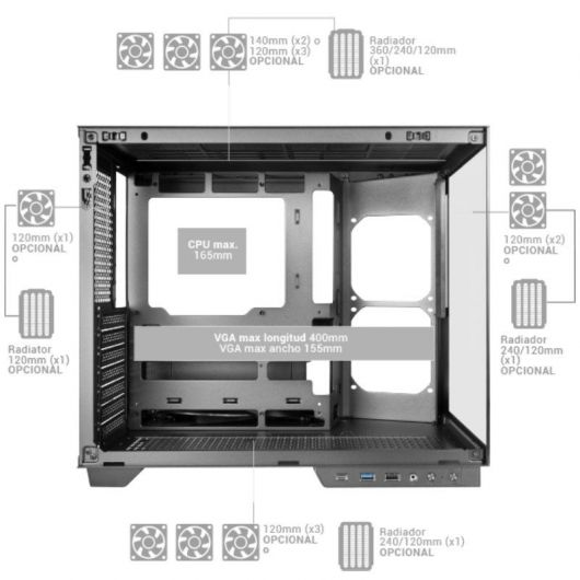 Caja Gaming Semitorre Mars Gaming MC-MIRAGE 4 Caja Gaming Semitorre Mars Gaming MC-MIRAGE