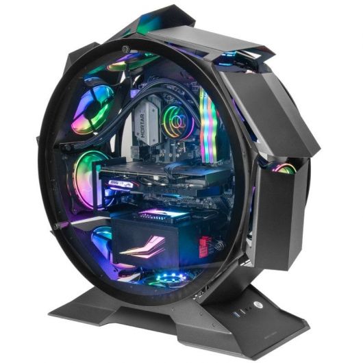 Caja Gaming Torre Circular Mars Gaming MCORB/ Negra