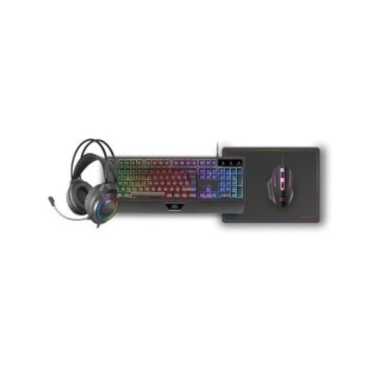 Mars Gaming MCP124PRO Combo RGB 4en1 Teclado H-Mech Ratón Auriculares Alfombrilla Negro - Portugués 2 Mars Gaming MCP124PRO Combo RGB 4en1 Teclado H-Mech Ratón Auriculares Alfombrilla Negro - Portugués