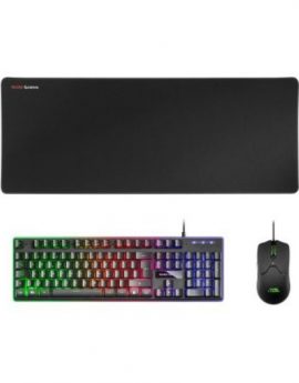 Mars Gaming MCPX Combo Gaming Teclado Portugués + Ratón + Alfombrilla XXL Negros