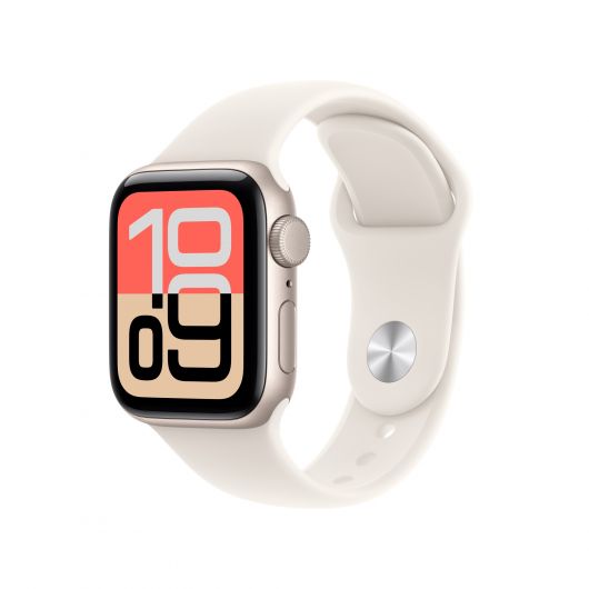 Apple Watch SE3/ GPS/ 40mm/ Caja de Aluminio Blanco Estrella/ Correa Deportiva Blanco Estrella M/L