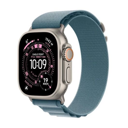 Apple Watch Ultra 3/ GPS/ Cellular/ 49mm/ Caja de Titanio Natural/ Correa Loop Alpine Azul Claro L