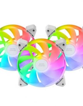 Pack 3 Ventiladores Invertidos Mars Gaming MF-3AR/ 12cm/ ARGB/ Blanco