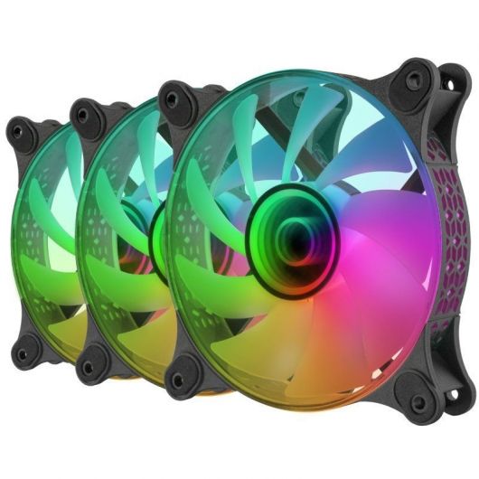 Pack 3 Ventiladores Mars Gaming MF-3DKIT/ 12cm + HUB + Mando a Distancia/ ARGB/ Negro 4 Pack 3 Ventiladores Mars Gaming MF-3DKIT/ 12cm + HUB + Mando a Distancia/ ARGB/ Negro