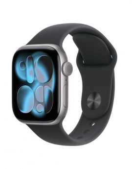 Apple Watch Series 11/ GPS/ Cellular/ 42mm/ Gris Espacial/ Correa Deportiva Negra (M/L)