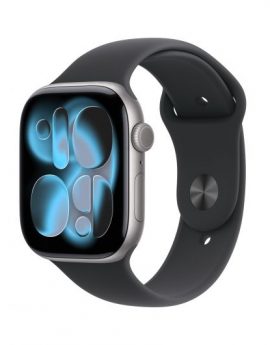 Apple Watch Series 11/ GPS/ Cellular/ 46mm/ Aluminio Gris Espacial/ Correa Deportiva Negra M/L