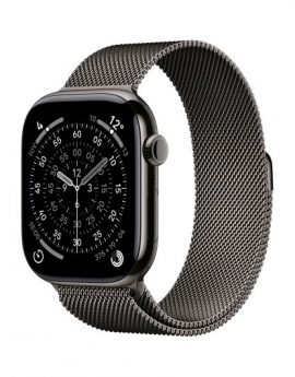Apple Watch Series 11/ GPS/ Cellular/ 46mm/ Titanio Negro Pizarra/ Correa Deportiva Negro Pizarra S/M