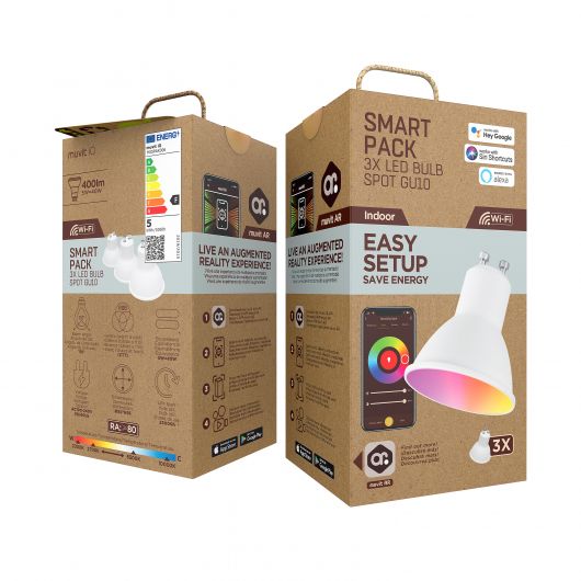 Bombilla Muvit io GU10 5 Bombilla Muvit io GU10 5.5W rGB pack 3 unidades