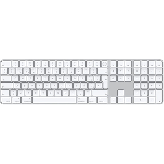 Teclado Inalámbrico Apple Magic Keyboard con Touch ID/ Teclado Numérico/ Plata