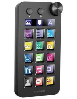 Control Deck Mars Gaming MSD-NEO/ 15 Teclas LCD/ 1 Rueda/ 2 Botones/ Negro