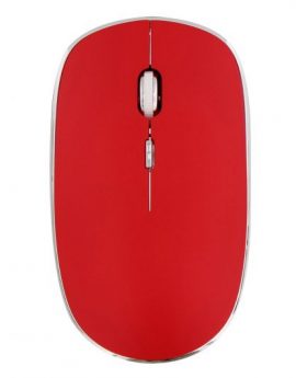 Tnb Rubby - Ratón óptico Inalámbrico Silencioso 1600 DPI Rojo/Plateado