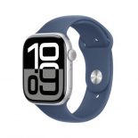 Apple Watch Series 10/ GPS/ 46mm/ Caja de Aluminio / Correa Deportiva Azul Denim M/L