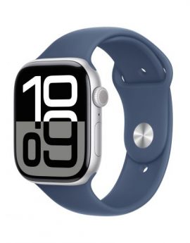Apple Watch Series 10/ GPS/ 46mm/ Caja de Aluminio / Correa Deportiva Azul Denim M/L