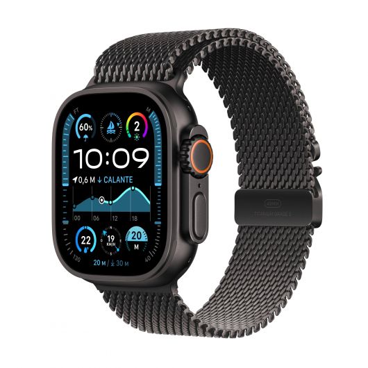 Apple Watch Ultra 2 GPS + Cellular 49mm Caja Negra Titanio con Correa Milanese Loop Titanio S Negra
