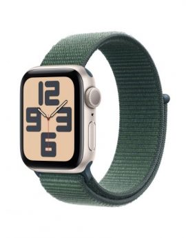 Apple Watch SE 3rd V2/ GPS/ 40mm/ Caja de Aluminio Blanco Estrella/ Correa Loop Deportiva Verde Lago