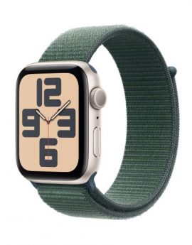 Apple Watch SE 3rd V2/ GPS/ 44mm/ Caja de Aluminio Blanco Estrella/ Correa Loop Deportiva Verde Lago