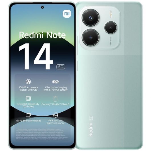 Smartphone Xiaomi Redmi Note 14 5G 6.67’ 8GB/256GB Coral Green