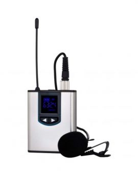 NK Ig33008 Plata y Negro / Micrófono de Solapa Inalámbrico con Adaptador de Cámara