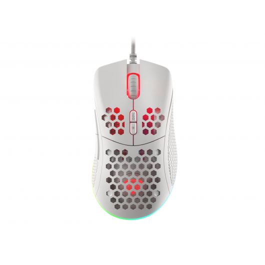 Genesis Krypton 555 Ratón Gaming mano derecha RGB USB Óptico 8000 DPI Blanco