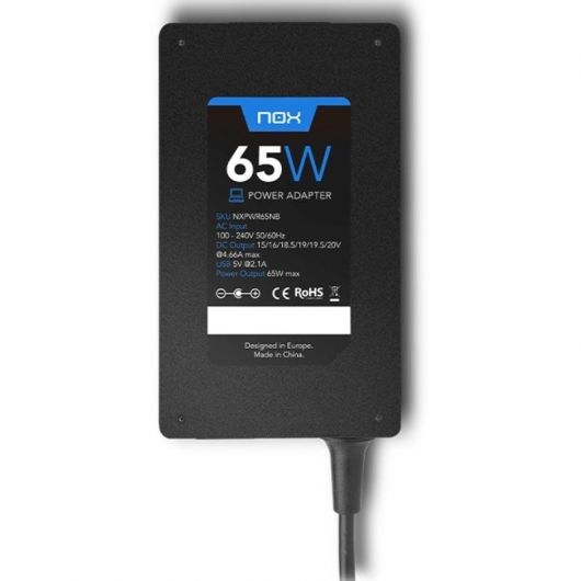Cargador de Portátil Nox 65W/ 65W/ Automático/ 10 Conectores/ Voltaje 15-20V 3 Cargador de Portátil Nox 65W/ 65W/ Automático/ 10 Conectores/ Voltaje 15-20V