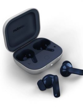 Motorola Moto Buds Blueberry Auriculares Inalámbricos con Estuche de Carga Azul Marino