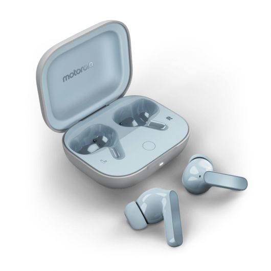 Motorola Moto Buds Illusion Blue Auriculares Inalámbricos con Estuche de Carga Azul Claro